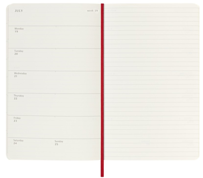 Moleskine 2026-27 18M Weekly Notebook Large Soft Cover, Red