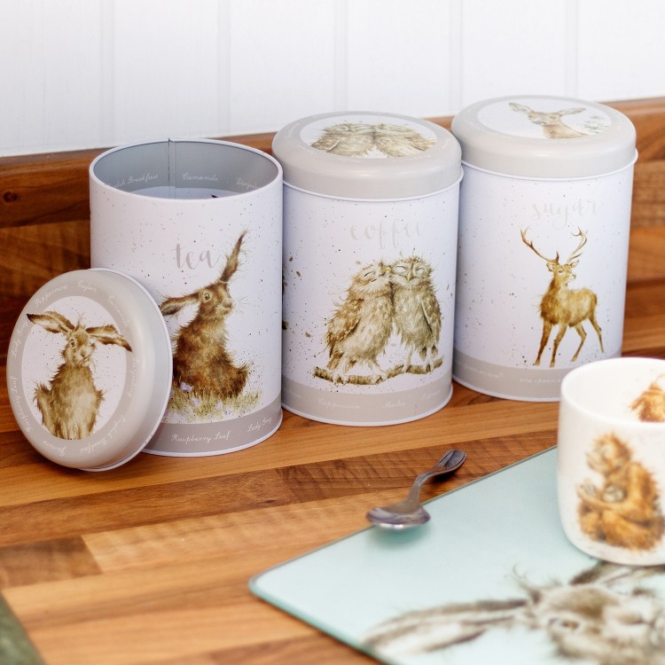 Wrendale tee-, kohvi- ja suhkrupurgi komplekt Hare, Owl & Deer, 3tk