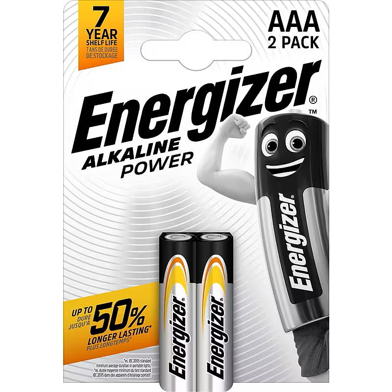 Patareid Energizer Alkaline Power AAA CHP2 LR03, 2 patareid