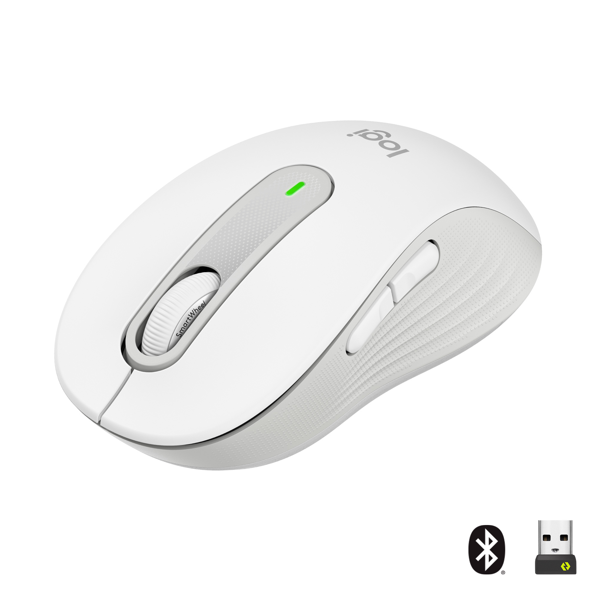 Hiir Logitech Signature M650 Wireless Mouse - OFF-WHITE / valge, 5-nupuga, Bluetooth, 2.4 GHz - Logitech Logi Bolt USB receiver