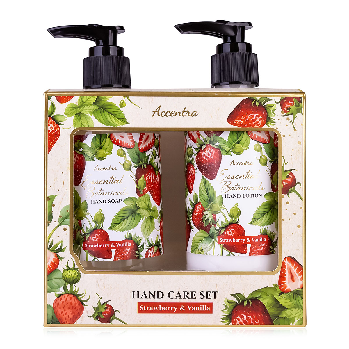 Kätehoolduse Kinkekomplekt Essential Botanicals, Strawberry & Vanilla,2-osaline