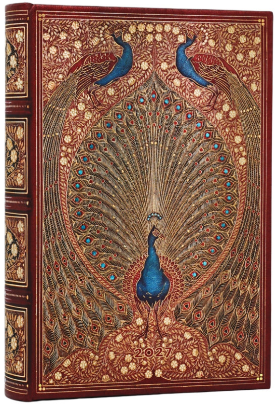 2027 Paperblanks 12-kuud, Day-at-a-time Mini Hafiz’s Peacocks