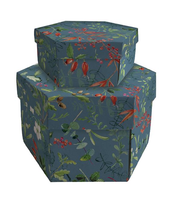Kinkekarp Hexagon Flora a Natale, Large