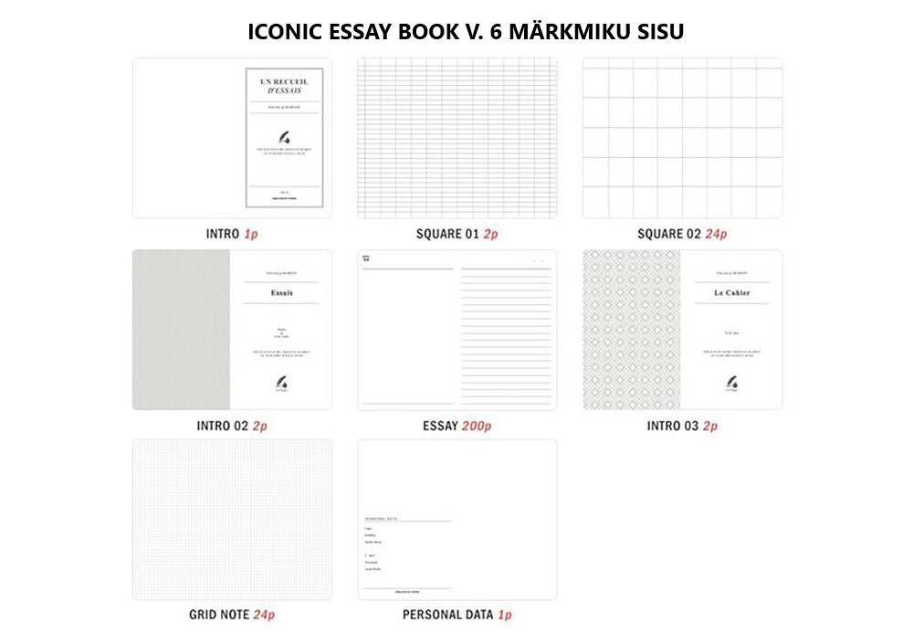 Iconic Märkmik Essay Book V.6, Serenity Blue