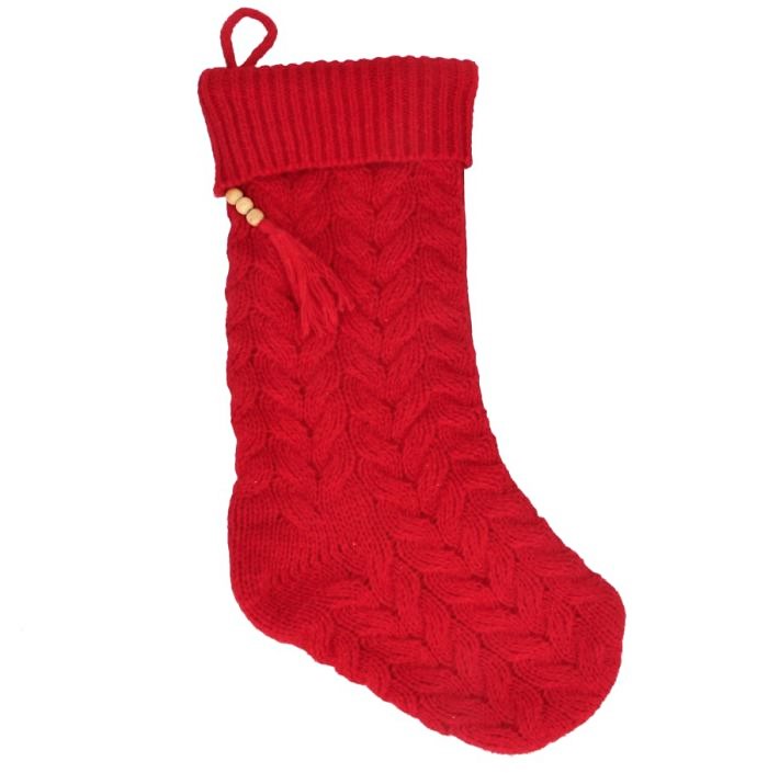 Jõulusokk Red Knitted Christmas Stocking