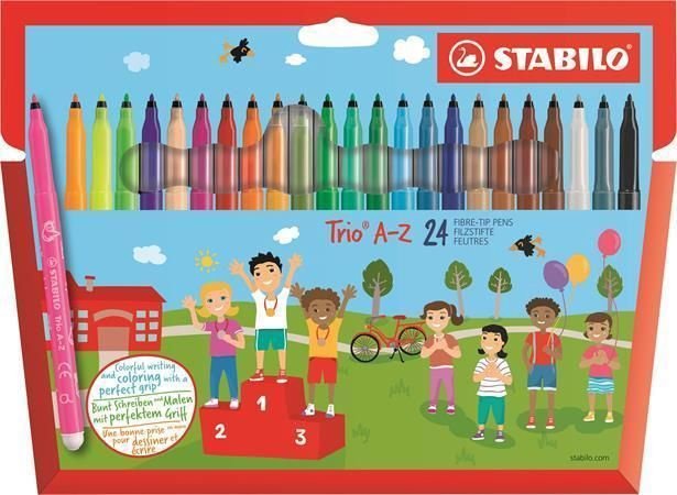 VILTPLIIATSID STABILO TRIO A-Z, F-TIP, 24 VÄRVI