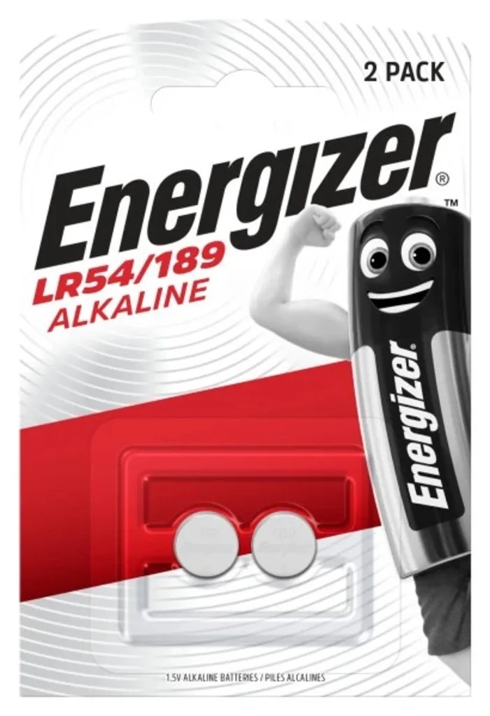 Patarei Energizer LR54/189, 2 patareid, 1,5V 65mAh, h3.1mm D11.6mm (AG10, LR1130, L1131, G10, V10GA)