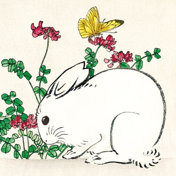 Lihavõttekaart Bunny And Butterfly