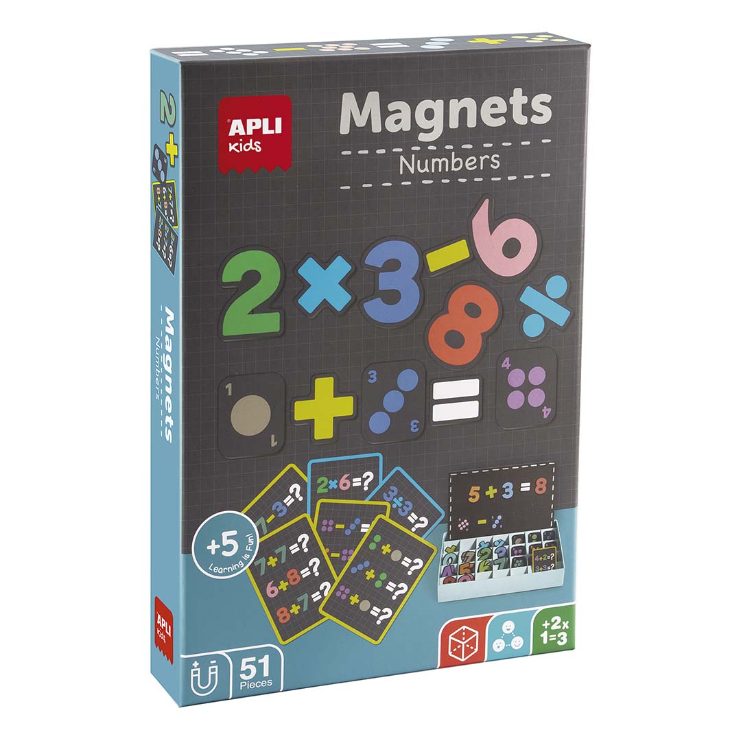 Magnetmäng Numbrid, alus 28x18 cm + 51 magnetit, Apli 5+