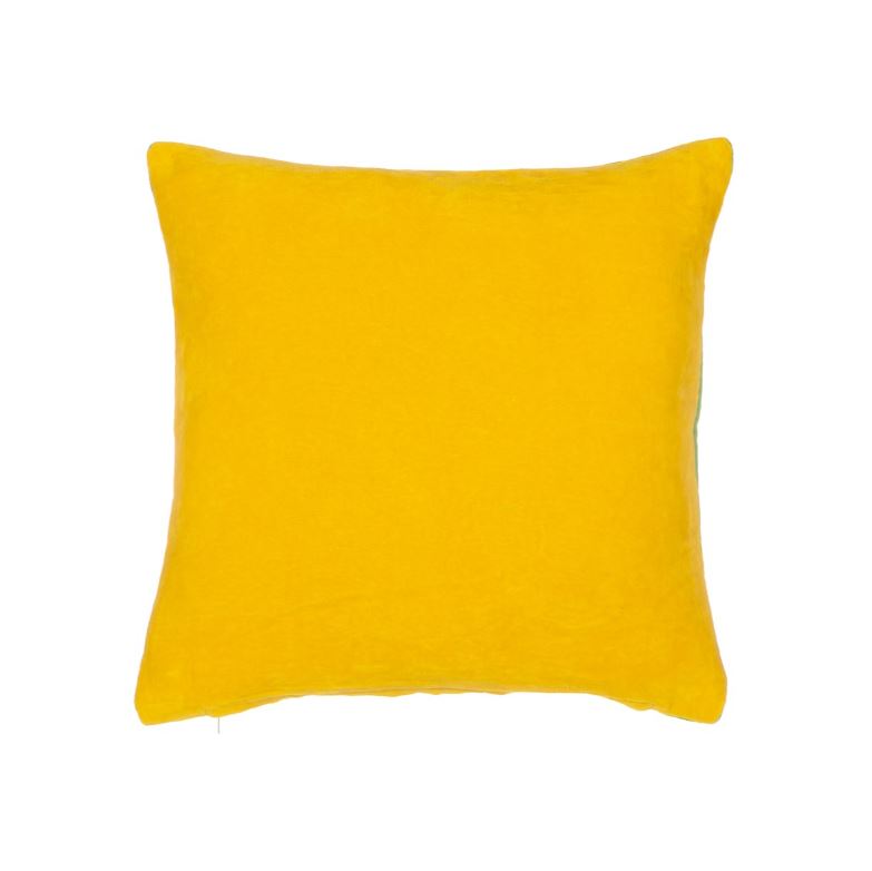 Padi Green & Yellow Two Tone Velvet, 40 X 40 cm