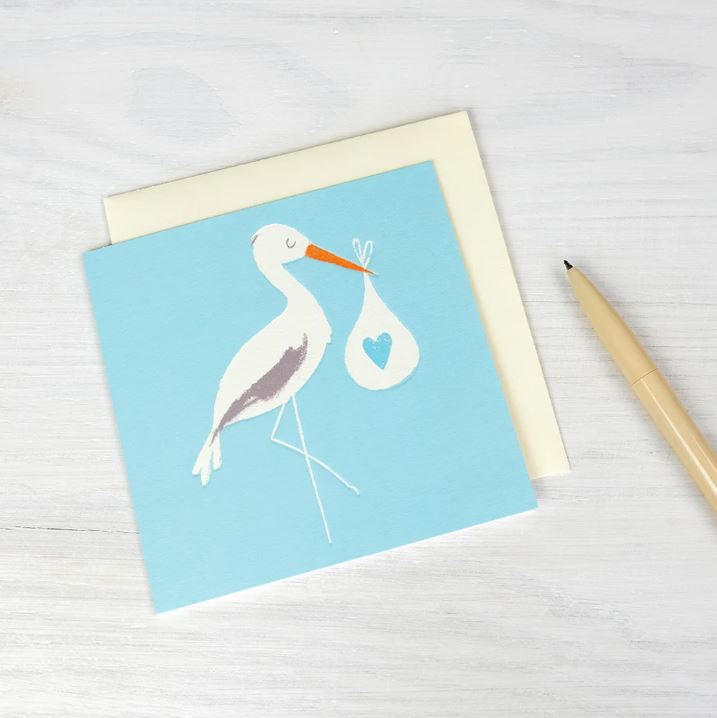 Õnnitluskaart Blue stork