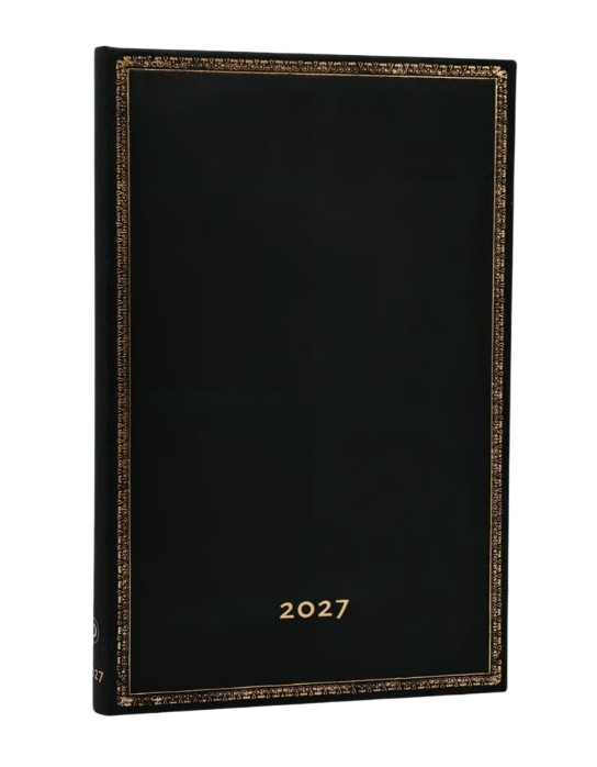 2027 Paperblanks 12-kuud, Horizontal Maxi Black Edition