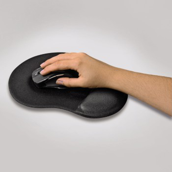 Hiirepadi randmetoega Hama Ergonomic Mouse Pad Black, must, geeliga