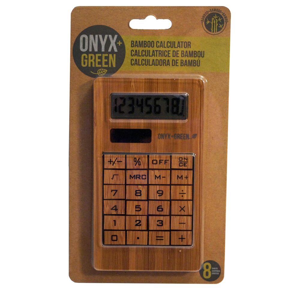 ONYX & GREEN KALKULAATOR 8 NUMBRIKOHTA, PÄIKESEPATAREIGA SUURE EKRAANIGA