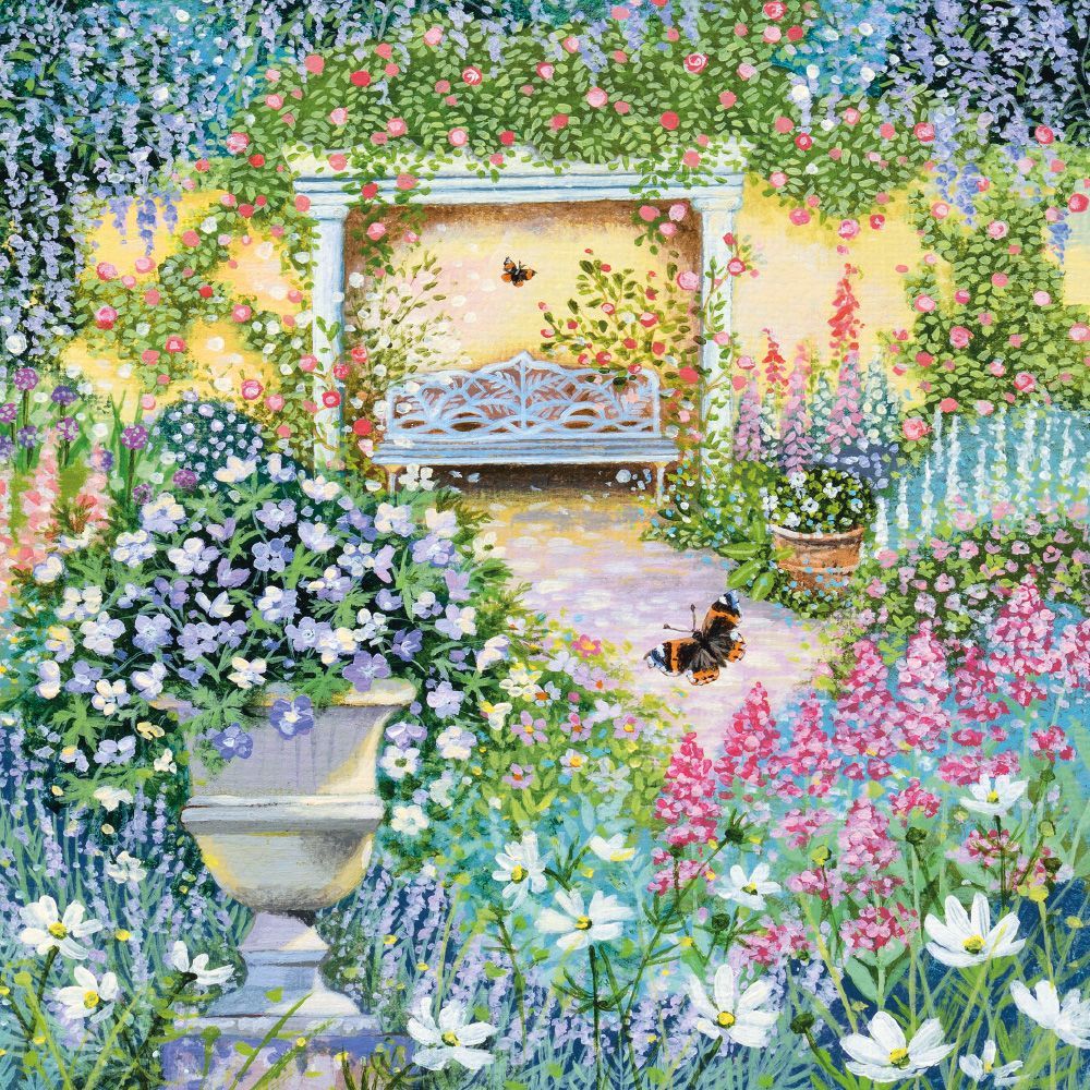 Õnnitluskaart Blue Bench And Wisteria