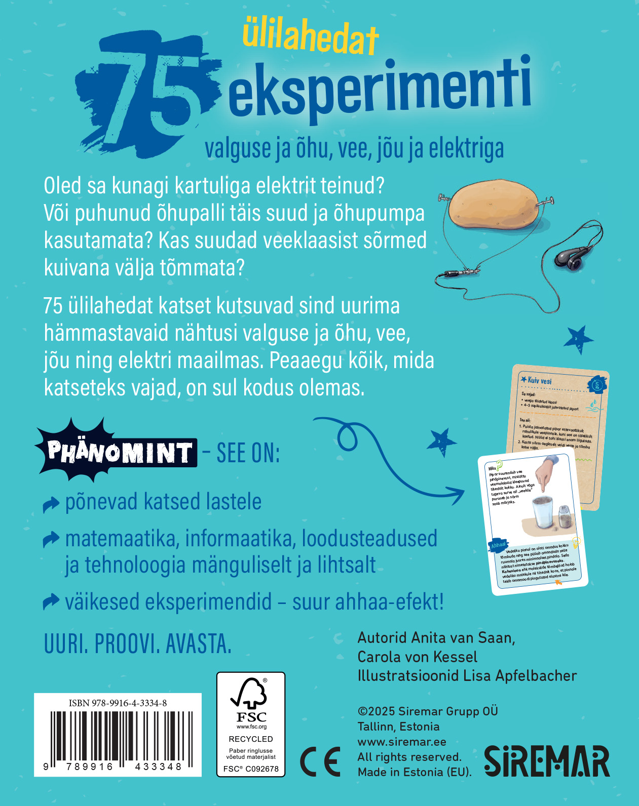Õppekaardid 75 ülilahedat katset 
