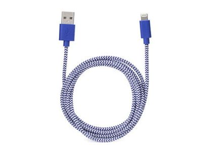 IPHONE USB-KAABEL COTTON BRAIDED, SININE