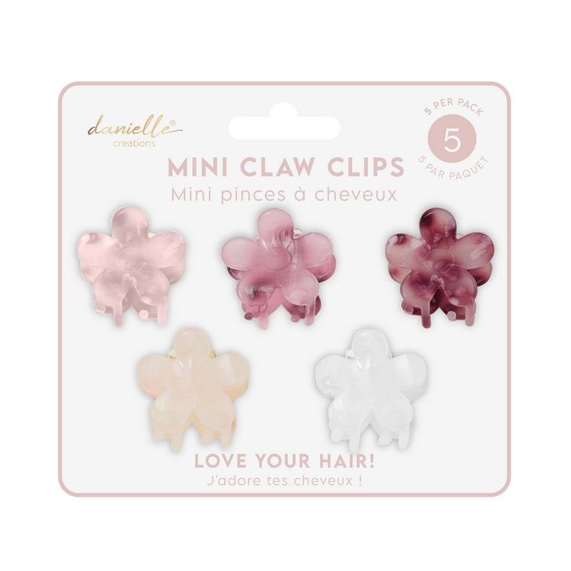 Danielle juukseklambrite komplekt Mini Claw Clips Flowers, 5tk
