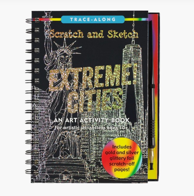 Tegevusraamat Scratch and Sketch, Extreme Cities