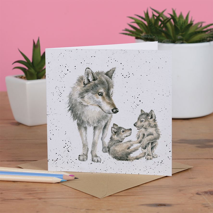 Wrendale õnnitluskaart Wolf Pack