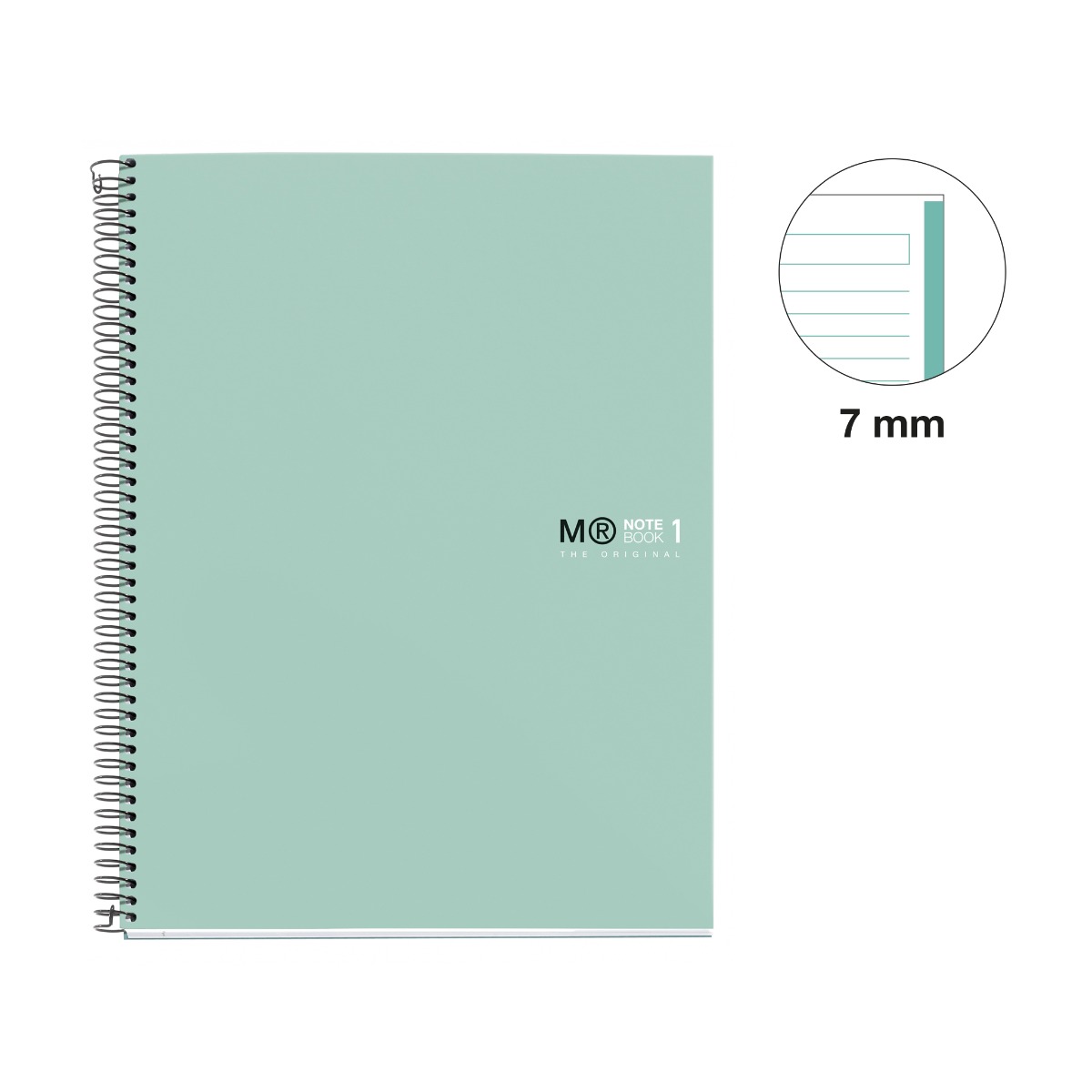 Kaustik A4 80l 5x5 joon spiraal 4-ne augustus, kartong kaanega AQUA Miquelrius