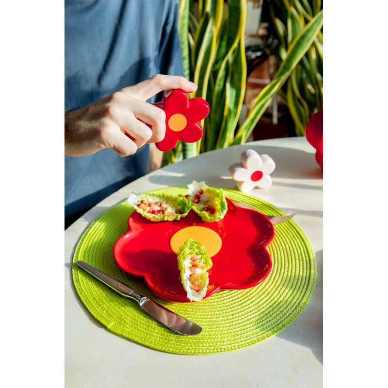 Taldrik Daisy, Red, 24cm