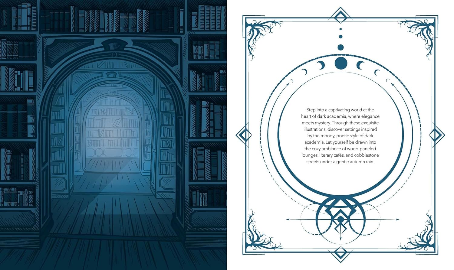 Dark Academia Coloring Book