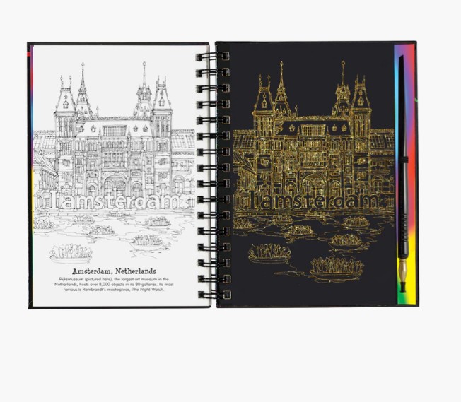 Tegevusraamat Scratch and Sketch, Extreme Cities