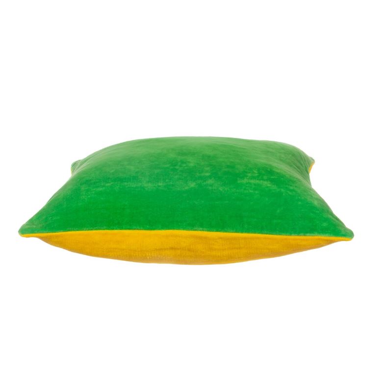 Padi Green & Yellow Two Tone Velvet, 40 X 40 cm
