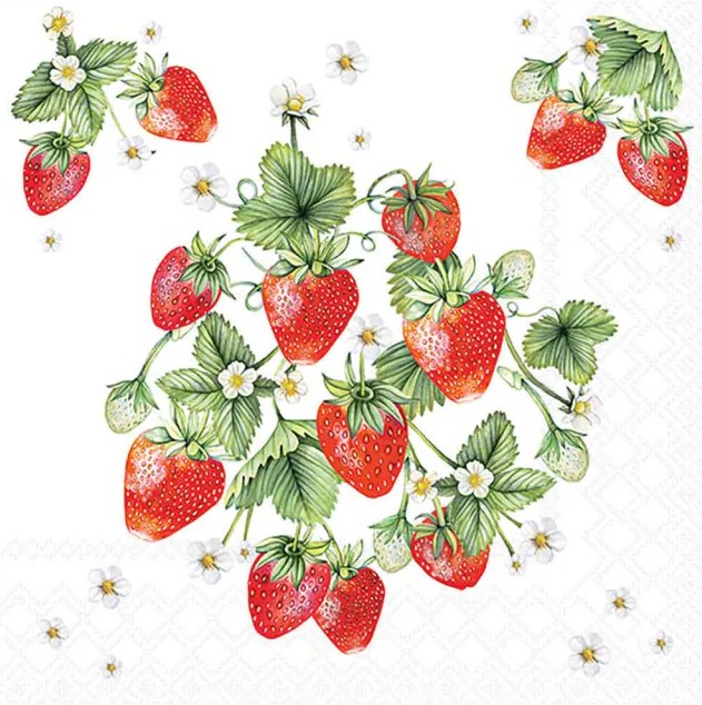 Lauasalvrätikud Bunch of Strawberries, 20tk