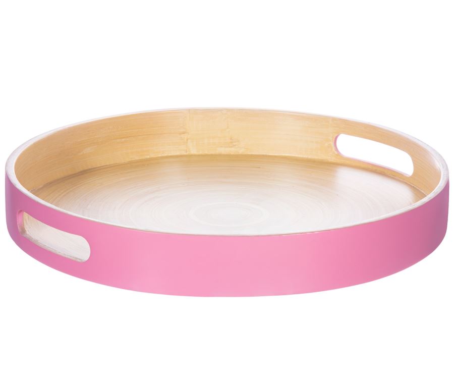 Kandik Maximalism, bamboo, round, pink