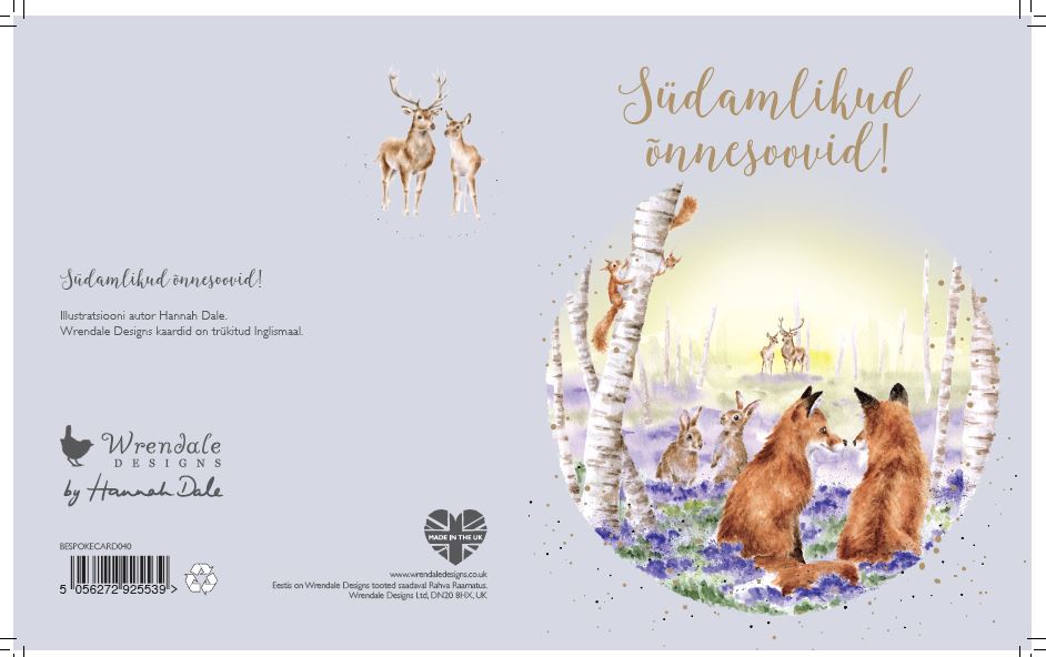 Wrendale õnnitluskaart Südamlikud õnnesoovid!