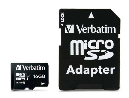 Mälukaart Secure Digital Verbatim MicroSDHC 16GB Class10 + adapter