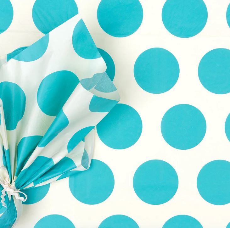 Siidipaberite komplekt Turquoise on white Spotligh, 10tk