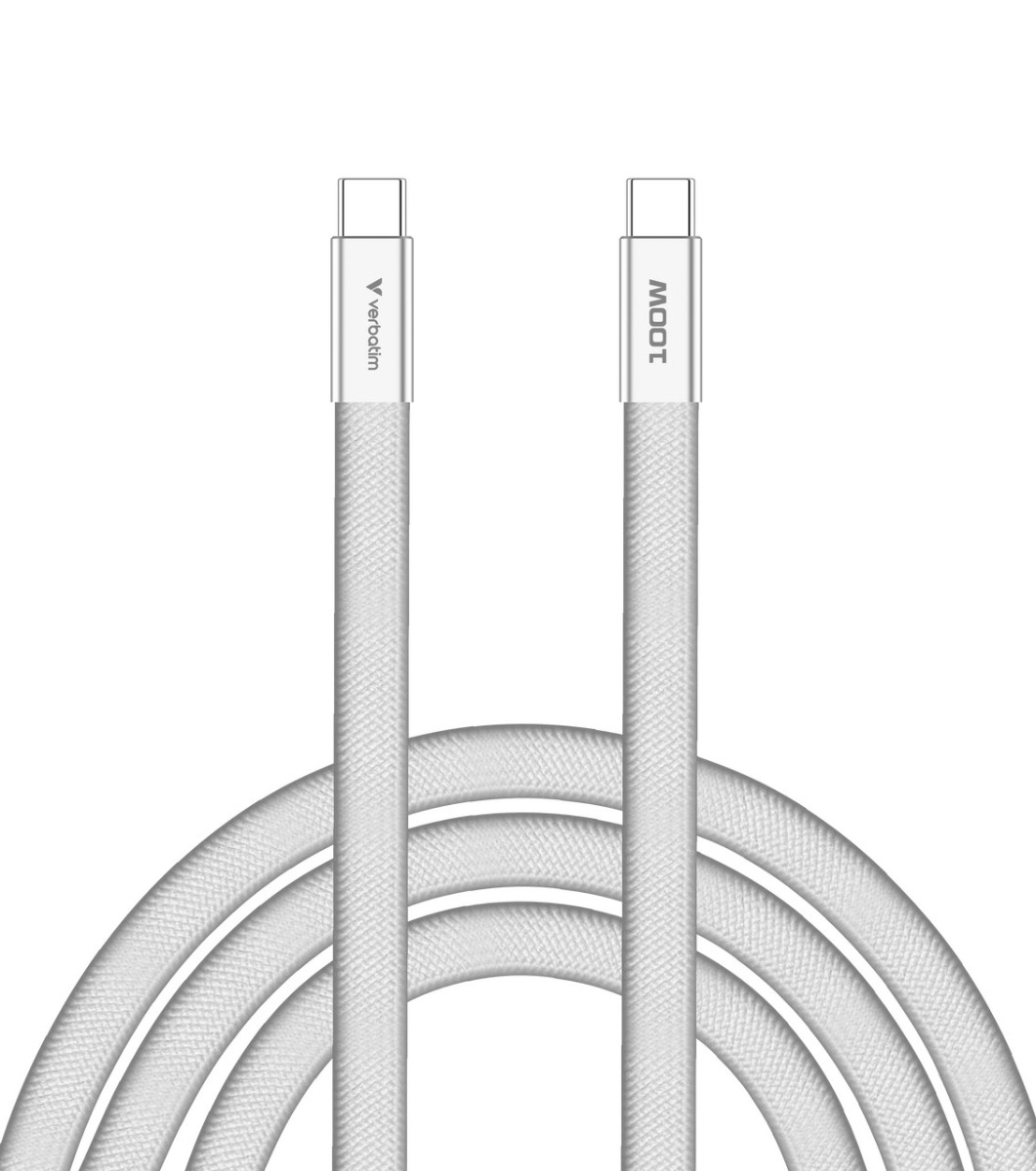 USB-kaabel USB-C USB-C Verbatim Sync & Charge SoftTouch PD3.0 100W 1.2m 480Mbps - White/valge