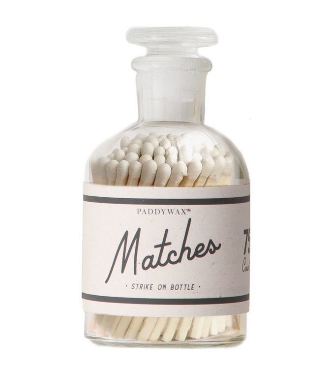 Paddywax tuletikud klaaspudelis, Matches, white, 75tk