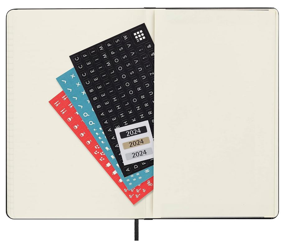 Moleskine 12M (2024) Pro Weekly Vertical Diary Large, Black, Hard Cover