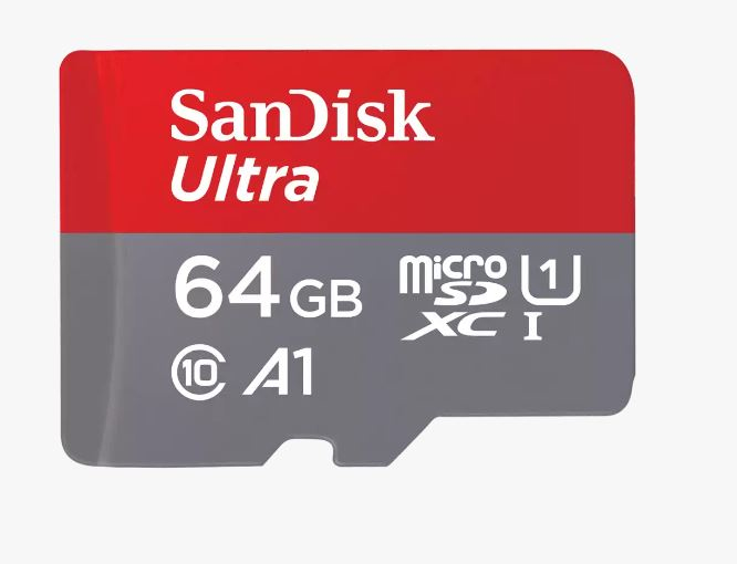 Mälukaart Sandisk Secure Digital MicroSDXC Ultra 64GB+SD adapter, lugemiskiirus kuni 140MB/s,UHS 1, Class 10, A1