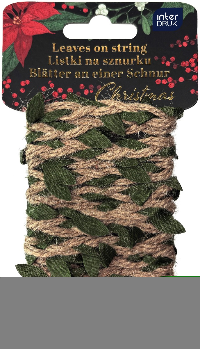 Pakkenöör Chrisrmas Leaves 2m, Interdruk