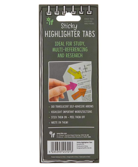 KLEEPUVAD TEKSTI MARKEERIJAD STICKY HIGHLIGHTER TABS, 160TK