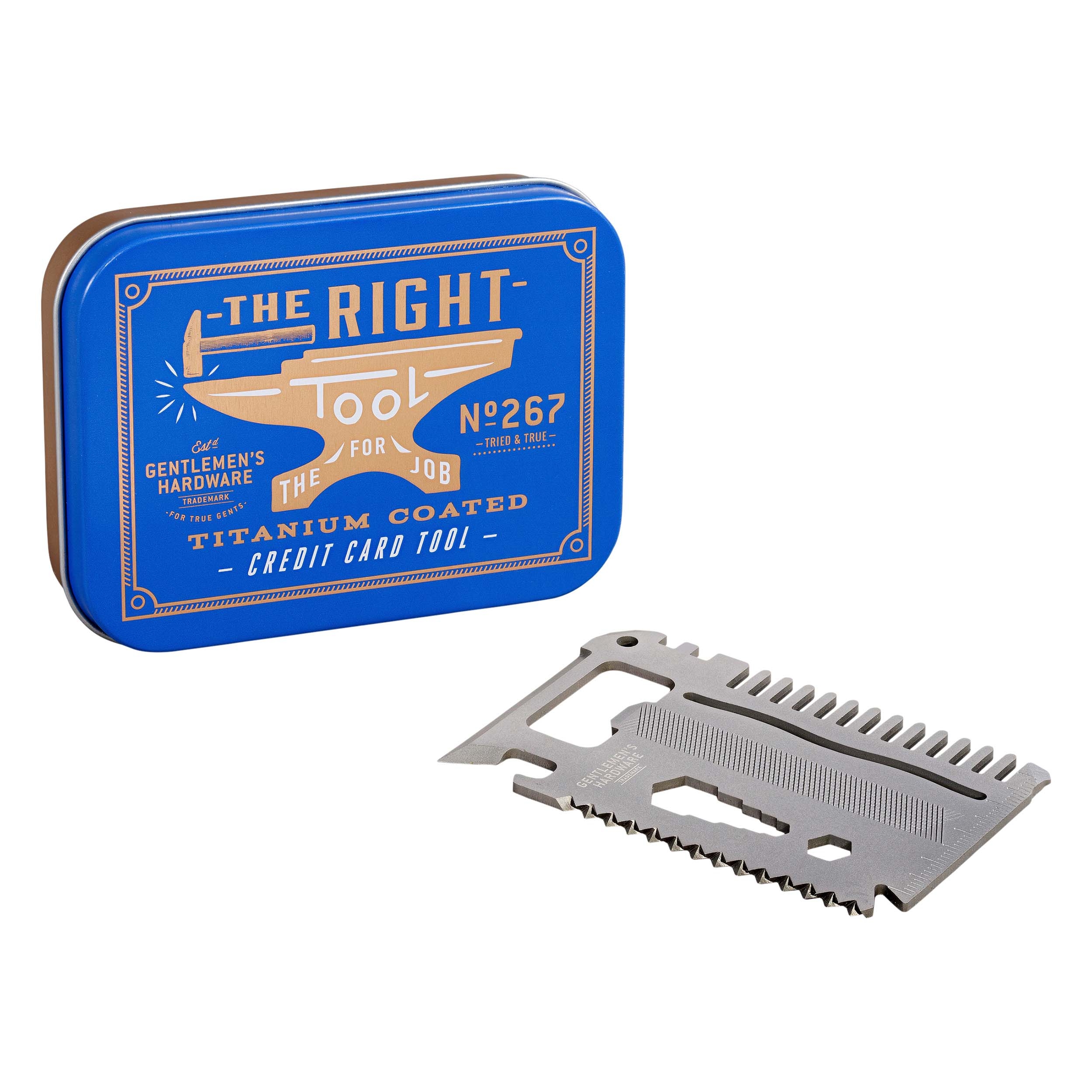 GENTLEMEN'S HARDWARE MULTITÖÖRIIST CREDIT CARD TOOL, TITANIUM FINISH