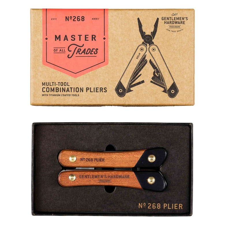 GENTLEMEN'S HARDWARE MULTITÖÖRIIST PLIER, WOOD, 12-IN-1