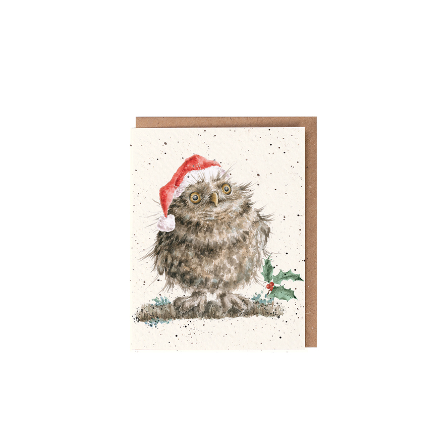 Wrendale jõulukaart Mini Christmas Owl