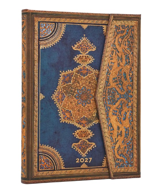 2027 Paperblanks 12-kuud, Horizontal Midi Safavid Indigo
