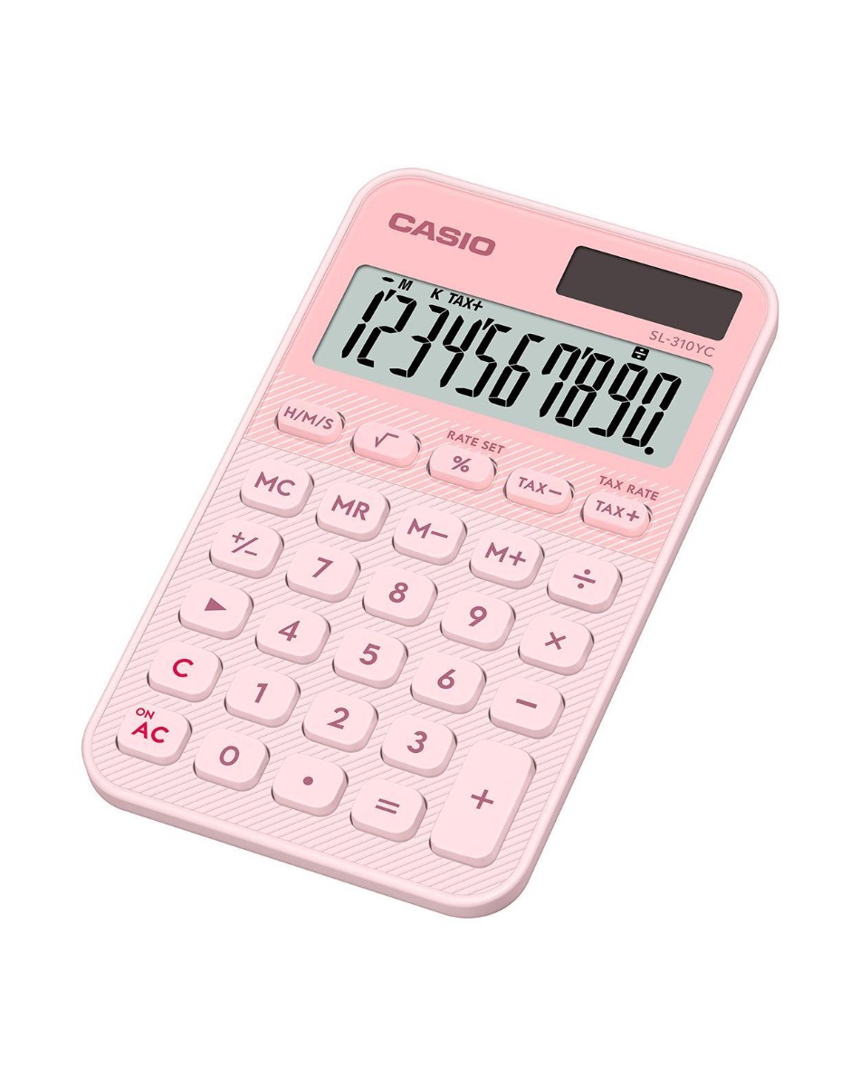 Taskukalkulaator Casio SL-310YC-LP heleroosa - 10 kohaline, tava- ja päikesepatarei, Casio loogika