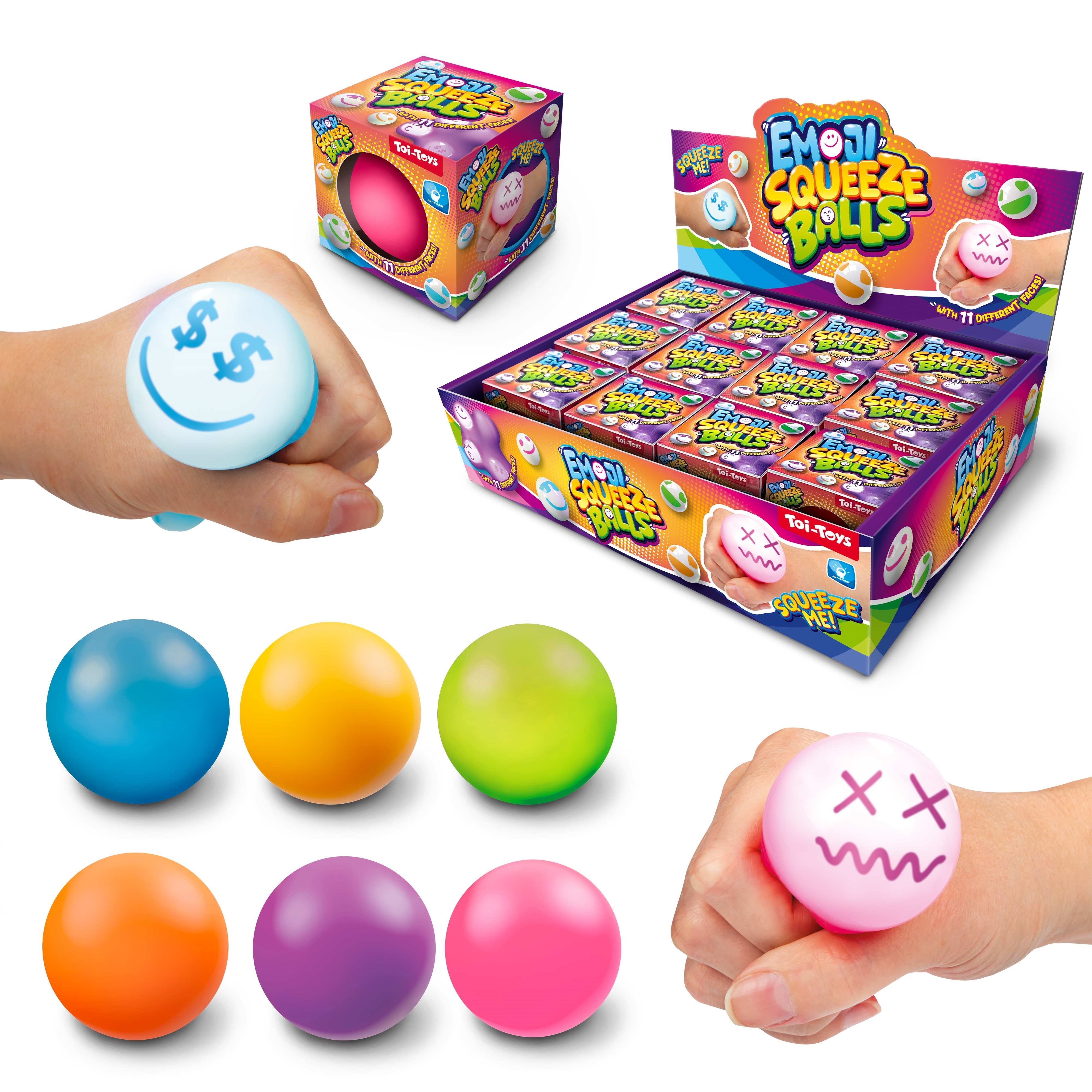 Pigistatav pall Emoji nägudega 6 cm assortii