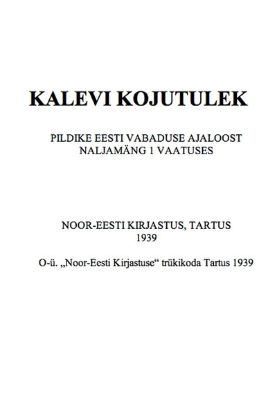 E-raamat: Kalevi kojutulek