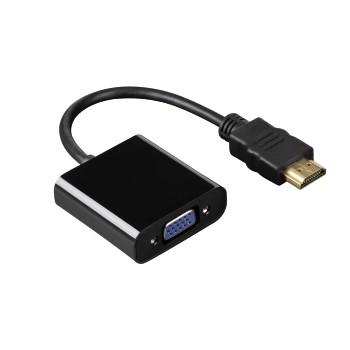 Adapter HDMI A (M) -> VGA (F) ,Hama 1080p 1920x1200 , 3.5mm audio pesa, kullatud kontaktid, varjestatud