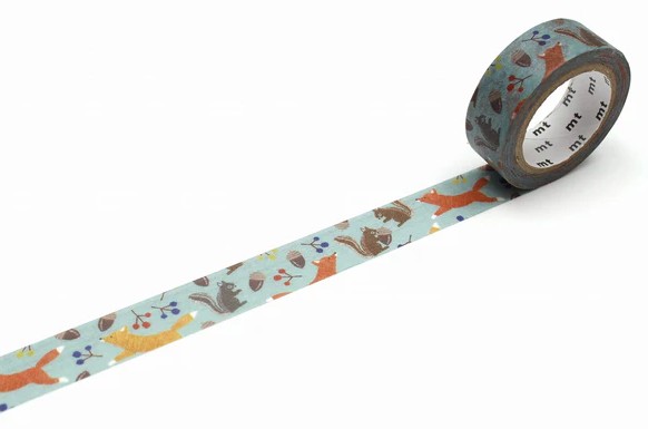 Washi tep Embroidery Fox and Squirrel