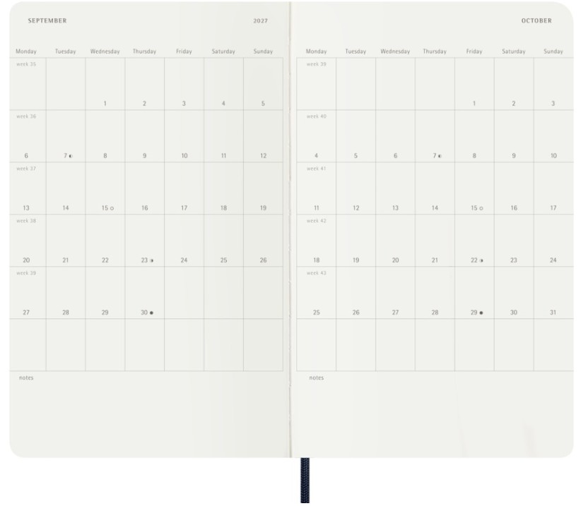 Moleskine 2026-27 18M Weekly Notebook Large Soft Cover, Blue